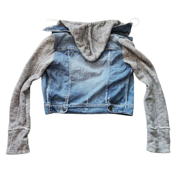 Free People Denim and Knit Gray Women's Jacket - Picture 7 of 9